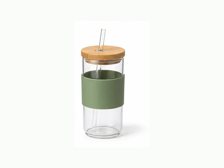 Bamboo Lid Glass Cup for bulk custom promotional orders