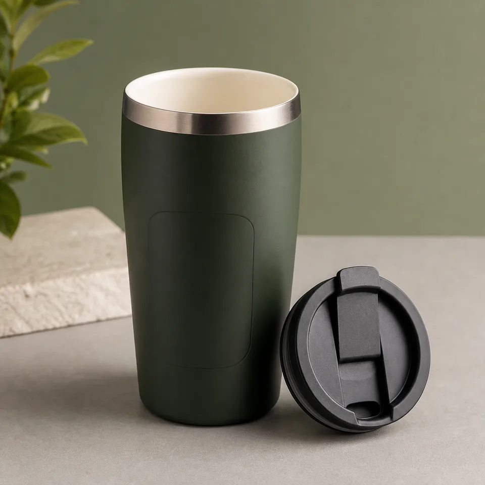 Custom Ceramic-Lined Travel Coffee Mug for bulk custom promotional orders