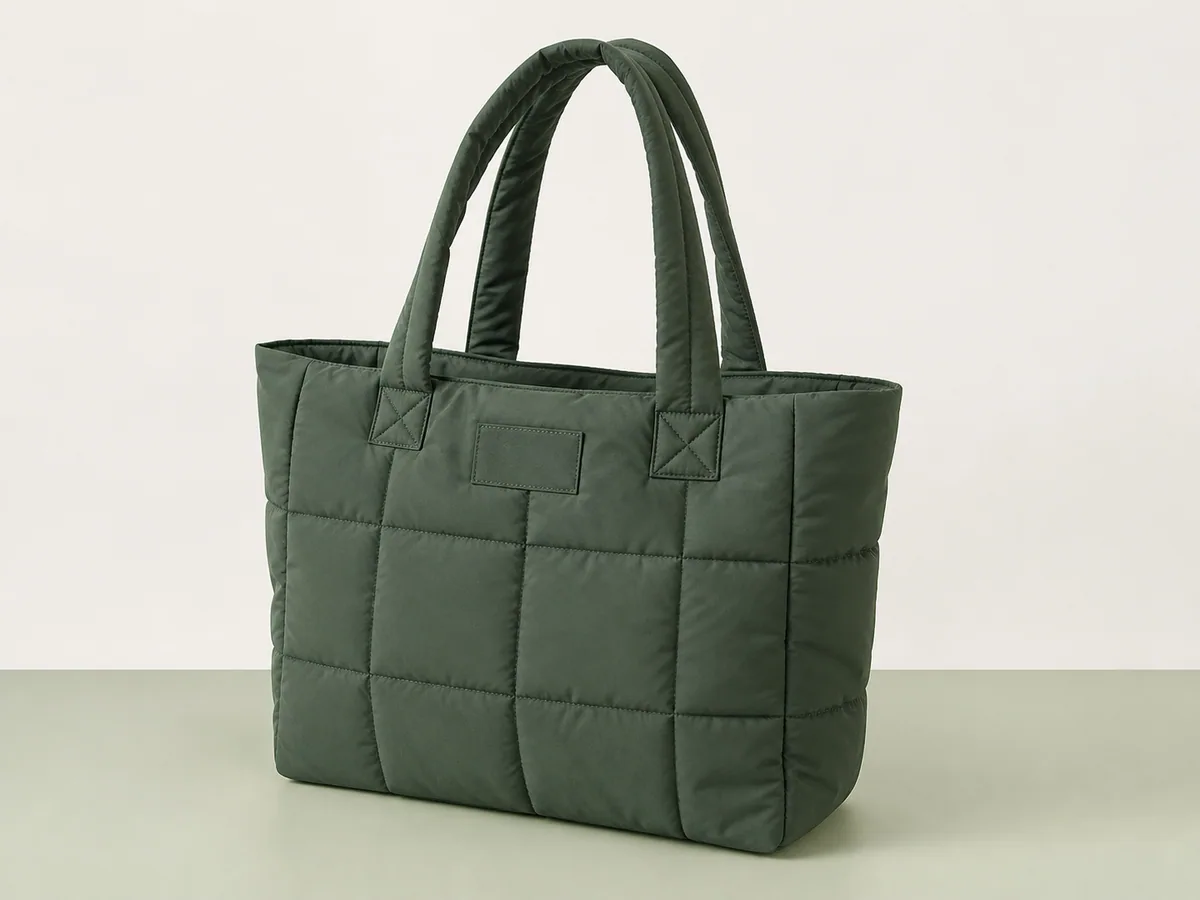 Custom Quilted Puffer Tote Bag for bulk custom promotional orders
